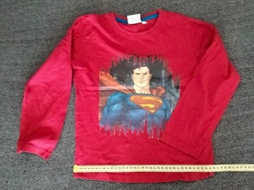 Bluzka Superman r. 134 czerwona długi rękaw 