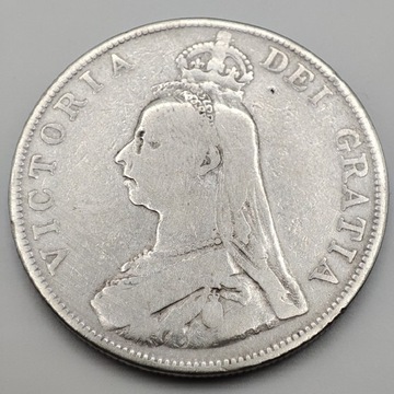 Srebrna moneta 4 szylingi (2 floreny) 1889r Anglia
