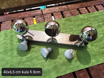 Lampa ścienna, sufitowa, okrągły klosz 3xLED