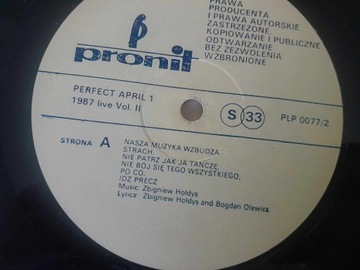 Perfect Live April 1.1987 Vol. 2 BEZ OKŁADKI