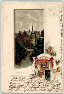 KSIĄŻ Furstenstein Wałbrzych herb tłoczona 1901