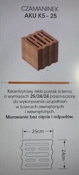 Bloczek Keramzytobeton Czamania 79 SZT 24/24/25  