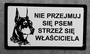 Duży wybór tabliczki uwaga zły pies doberman