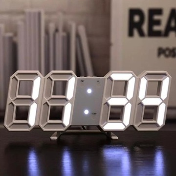Duże Cyfrowe Stołowe Zegary 3D LED.Nowe.