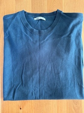 Koszulka T-shirt męski Zara XL granatowy bawełna