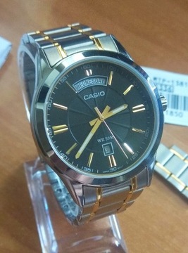 Oryginalny czarny zegarek męski casio MTP-1381G-1A