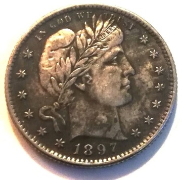 Barber Quarter Dollar 1897 S 1/4 dolara