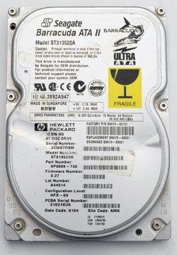 Seagate Barracuda ST313520A ATA bios wykrywa