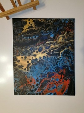 Obraz abstrakcja akryl pouring 40x50