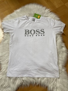 Turecka koszulka męska biała z nadrukiem T-shirt M/L replika Hugo Boss