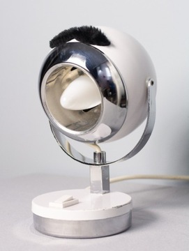 Space age Eyeball `1970r biała lampka biurkowa vin