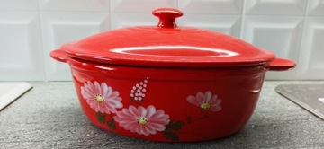 Naczynie ceramiczne do pieczenia czerwone