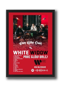 Plakat White Widow w ramce A4, papier kredowy.