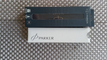 Długopisy Parker w pudełeczkach.