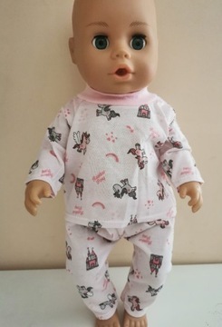 Ubranka dla lalek typu baby born 43cm piżama konik