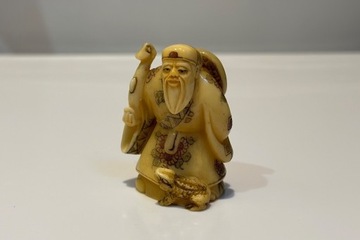 Netsuke - Wędrowiec z żabą - Japonia XX w. 