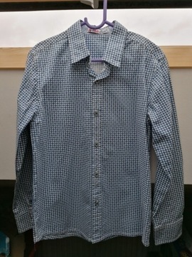 Koszula chłopięca biało-niebieska r. 140 (10 lat)