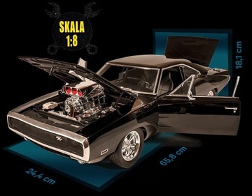 DeAgostini Dodge Charger 1970 skala 1/8 + gablota