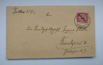 List z miejscowości Furstenberg z roku 1924