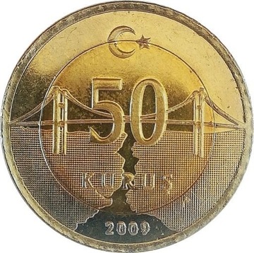 Turcja 50 kurus 2009, KM#1243