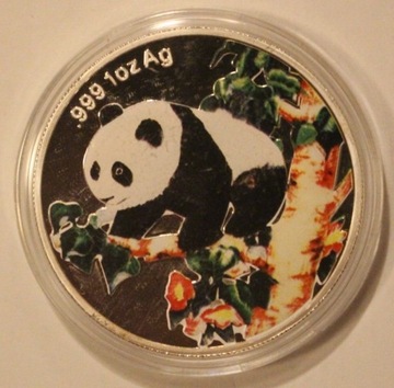 PANDA  1998 KOLOR  - CHINY - NUMIZMAT PLATEROWANY