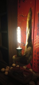 Lampa drewniana rękodzieło 