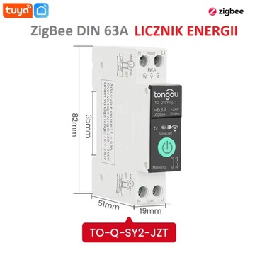 Licznik energii DIN 63A ZigBee TUYA watomierz