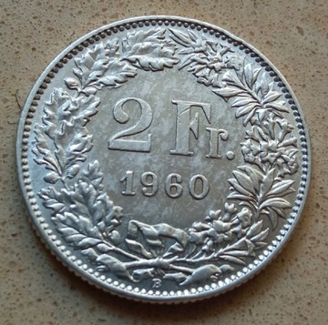 2 franki Szwajcaria 1960 r