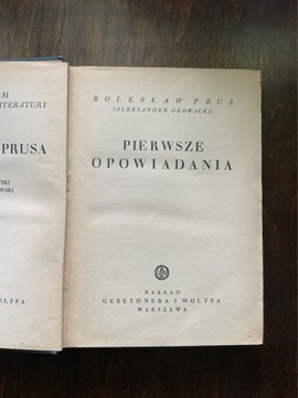 Bolesław Prus - Pierwsze opowiadania 1935 Pisma tom IV