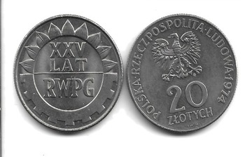 20 zł  XXX LAT RWPG 1974 r PRL 10.