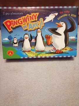 Gra planszowa pingwiny w akcji. 