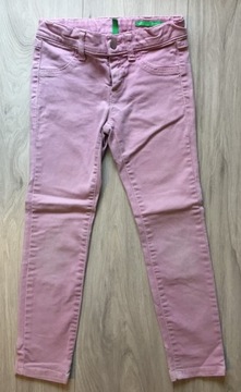 BENETTON Spodnie skinny jeansy jasno fioletowe 122