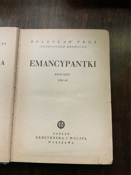 Bolesław Prus - Emancypantki tom III 1935 Pisma tom XVI
