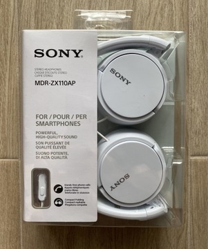 Słuchawki Sony MDR-ZX110AP białe nowe nieużywane 