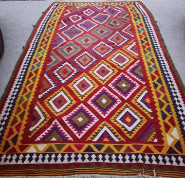Kolorowy Perski Kilim Qashqai Kaszkai wełna dywan