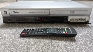 Magnetowid Nagrywarka Combo VHS DVD TEVION 6gł 