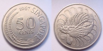 Singapur 50 cents 1967 r. Ryba