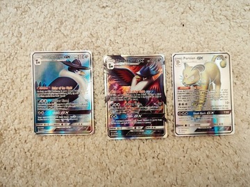 3 Karty POKEMON 2x Honchkrow GX Persian GX