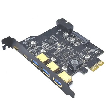 Kontroler, hub USB; PCIe do USB-C 3.1, USB-A 3.0