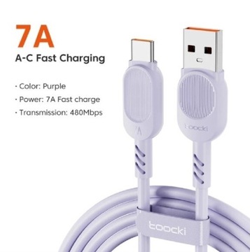 Kabel USB C 7A szybkie ładowanie QC Toocki  1m