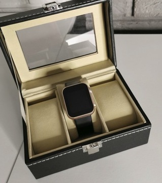 Smartwatch opaska smart kwadratowa koperta złota