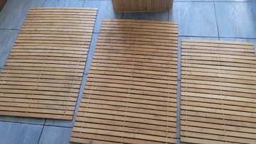 Mata bambusowa 3 szt łazienka dywanik