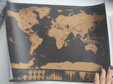 Mapa zdrapka (czarno złota mapa świata)