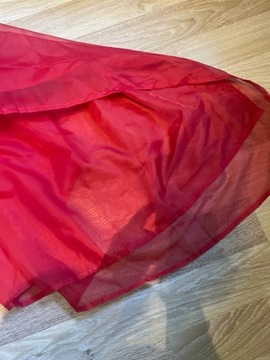 Czerwony szyfon firanka, duża 140/480 cm