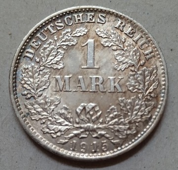 Niemcy 1 Marka 1915 D Srebro