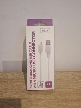 Kabel USB Setty USB-A - microUSB 1 m Biały