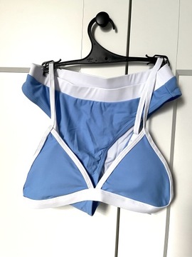 Bikini dwuczęściowy strój kąpielowy niebieski S