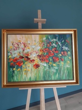 Małgorzata Kruk "Maki" ,obraz olej. kwiaty
