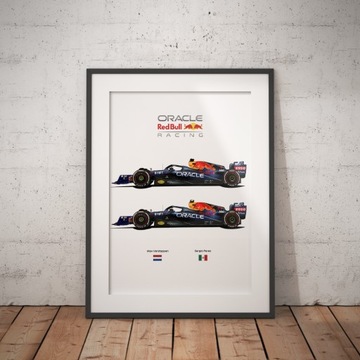 Plakat Print Formuła 1 Red Bull Racing Team RB18 2022 F1 A3