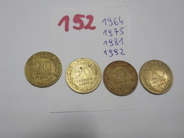 Moneta Francja 20 centymów, 1962-2001